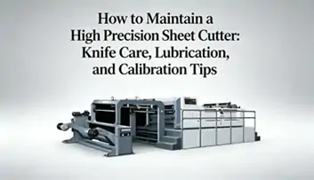 High precision sheet cutter maintenance guide banner, industrial roll to paper cutting machine cover image
